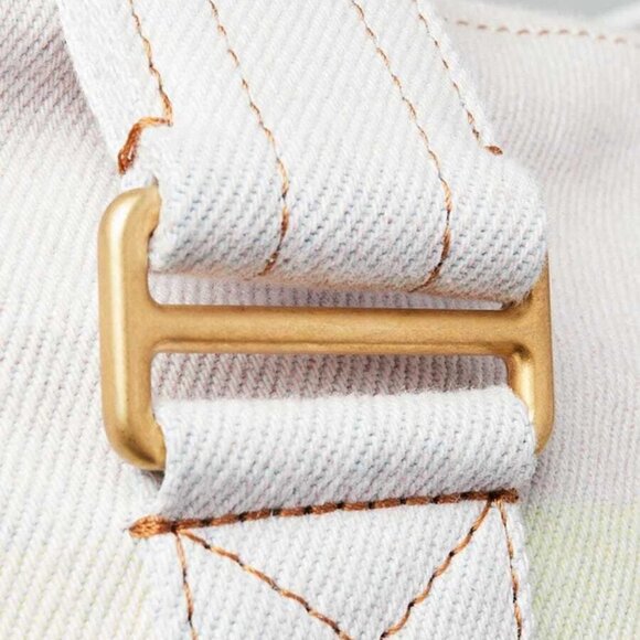 Chanel Light Pink/Yellow/Blue Printed Denim Large Shopping Tote Bag - Picture 5 of 12